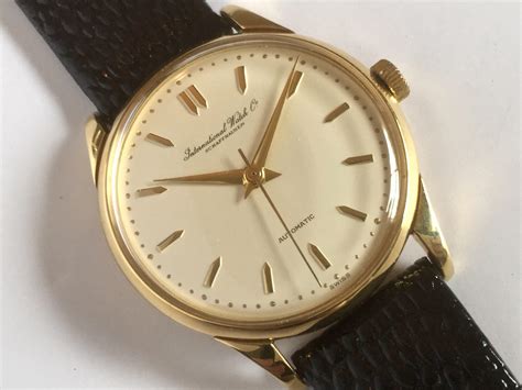 iwc 18k gold watch|iwc gold watch vintage.